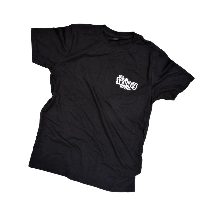 Das Skinny Food Co. Schwarzes veganes Unisex-T-Shirt