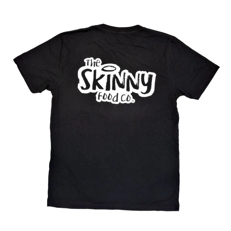 Das Skinny Food Co. Schwarzes veganes Unisex-T-Shirt