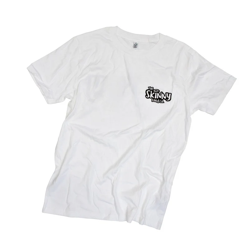 The Skinny Food Co Hvid vegansk unisex T-shirt