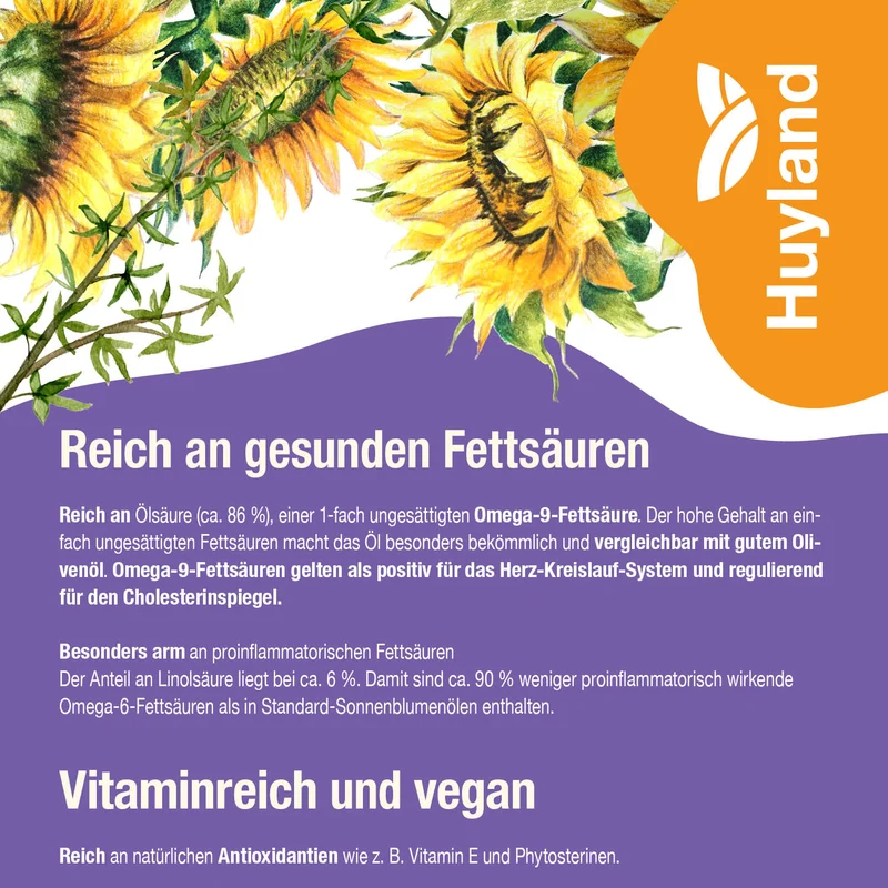 Huyland Harzer Bio Sonnenblumenöl mit Thymian (250 ml)