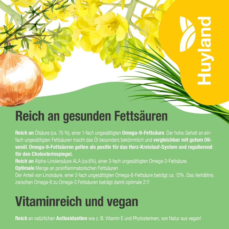 Huyland Harzer Rapsöl für Salat und Bowl (250 ml)