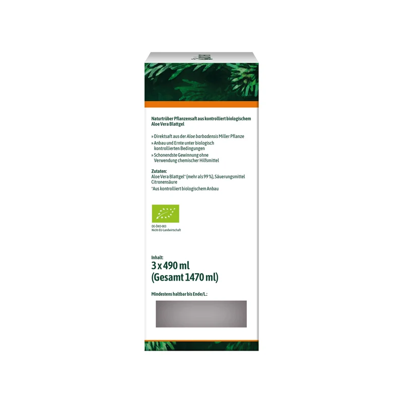 Hübner Aloe Vera Saft Sparpaket (3 x 490 ml)