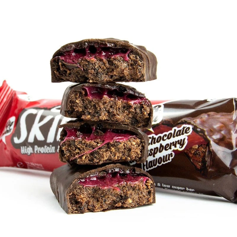 Mørk chokolade hindbærsmag Skinny højprotein lavsukker Duo Bar - 60g