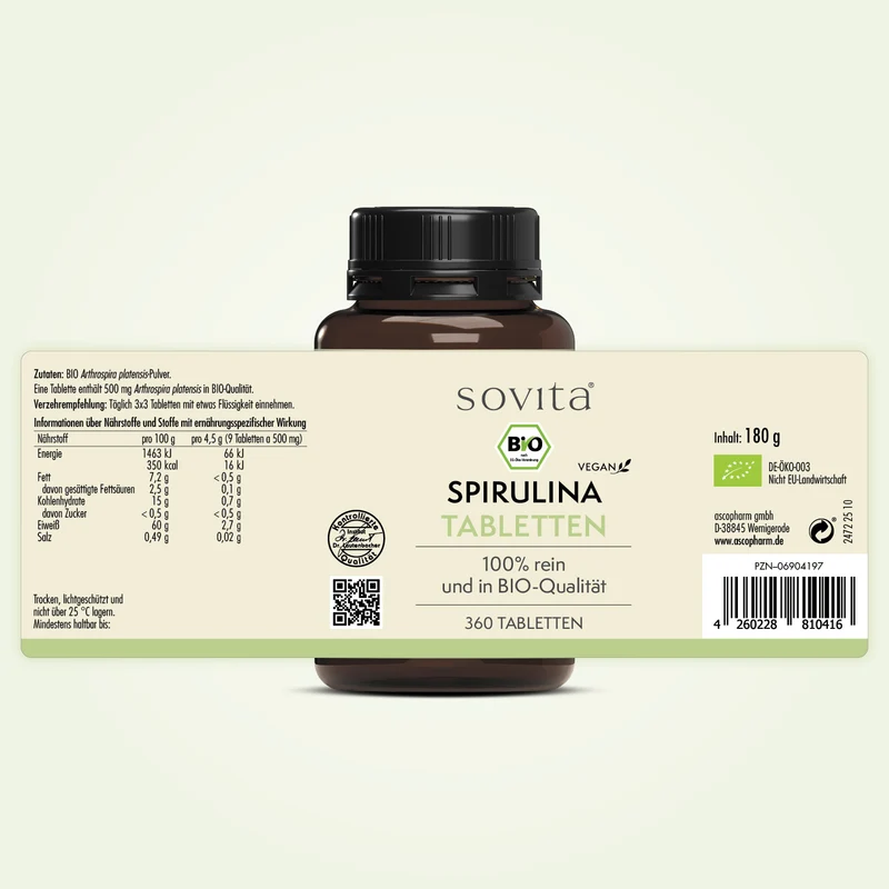 sovita BIO Spirulina 500mg Tabletten