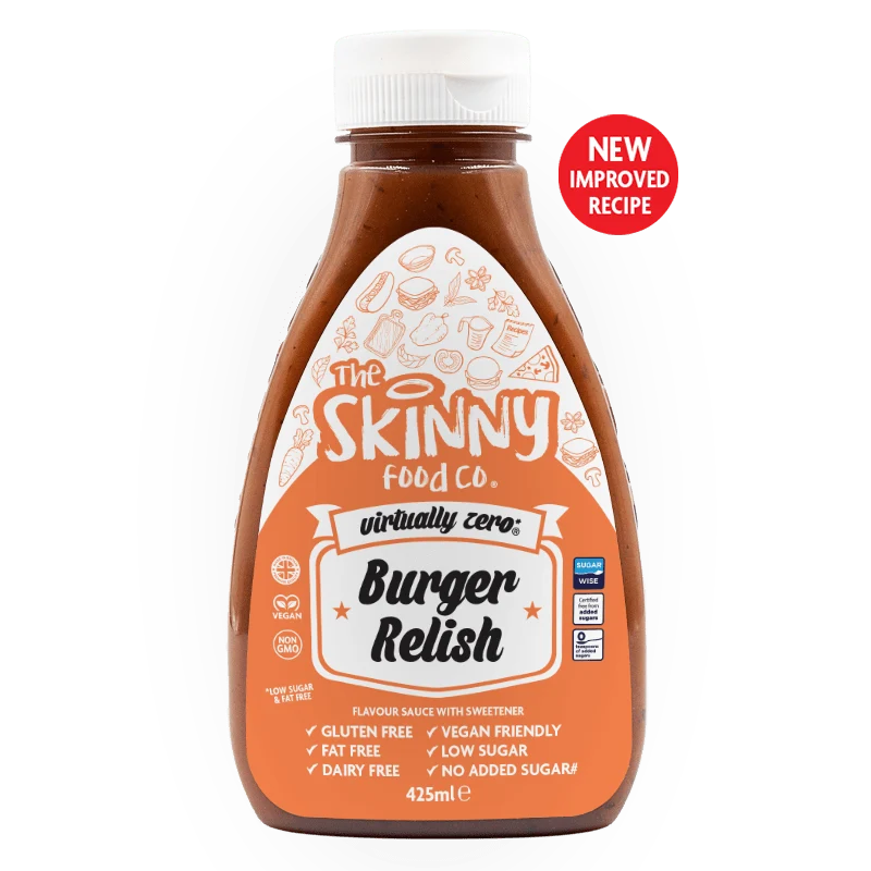 Burger Relish Flavour Stort set Nul Sukkerfri Tynd Sauce 425ml