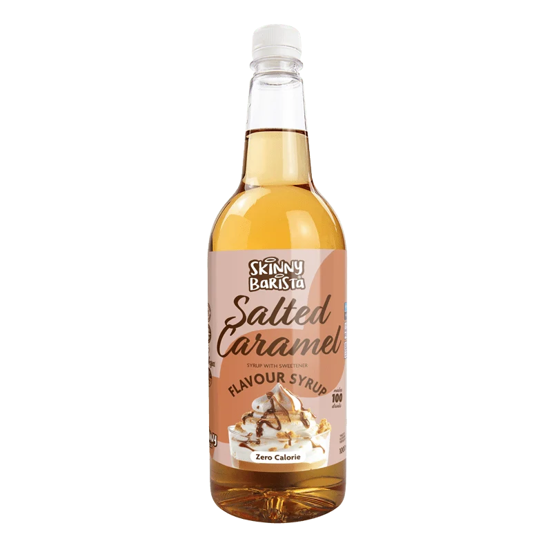 Skinny Barista Saltet Karamelsirup - Kaloriefri Skinny Kaffe - 1 Liter
