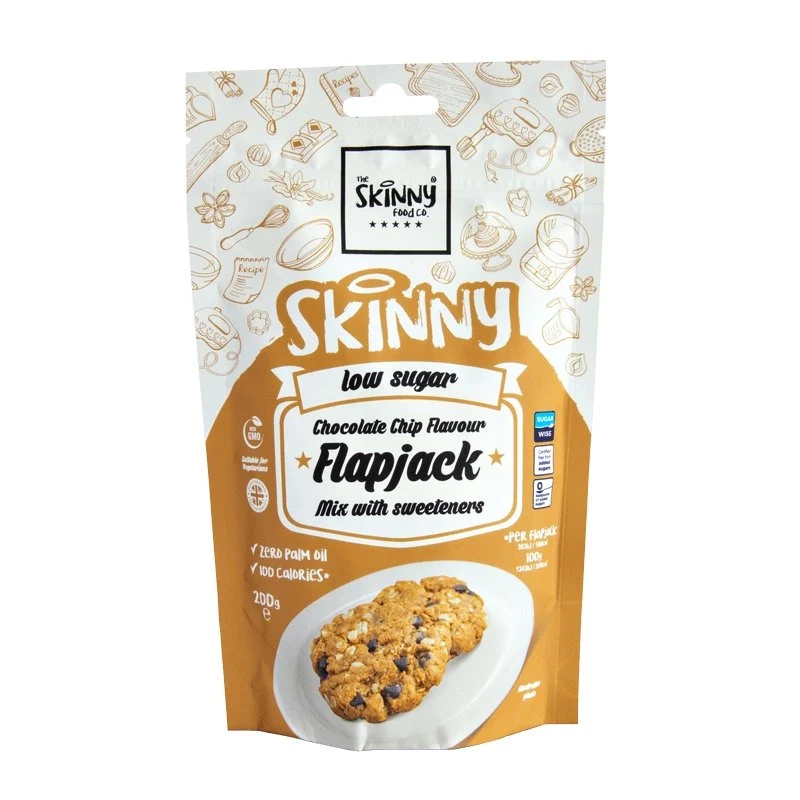 (Udsalg, bedst før juni 2025) Flapjack med chokoladesmag og lavt sukkerindhold - tynd bageblanding - 200 g