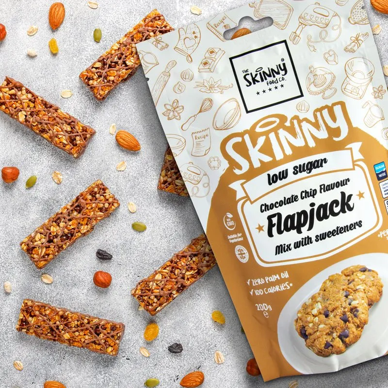 (Udsalg, bedst før juni 2025) Flapjack med chokoladesmag og lavt sukkerindhold - tynd bageblanding - 200 g