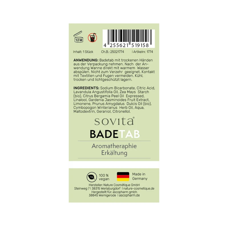 sovita Badetab Aromatherapie "Erkältung"