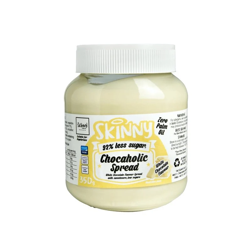 Weißer Schokoladenaufstrich – Chocaholic Skinny mit niedrigem Zuckergehalt, 350 g