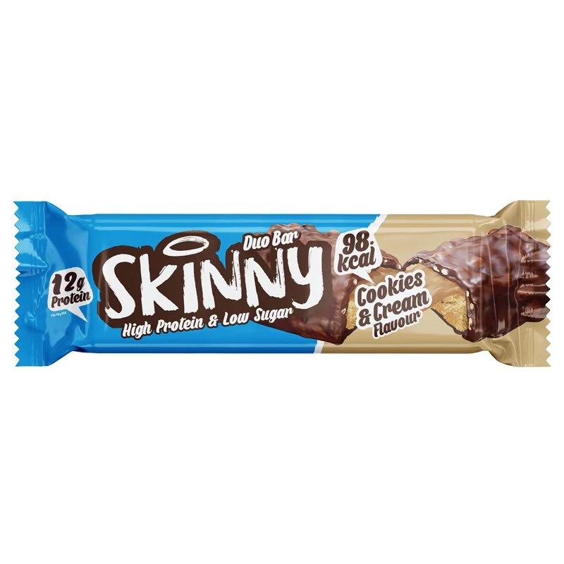 Cookies & Cream Geschmack, kalorienarmer Proteinriegel mit wenig Zucker – 60 g