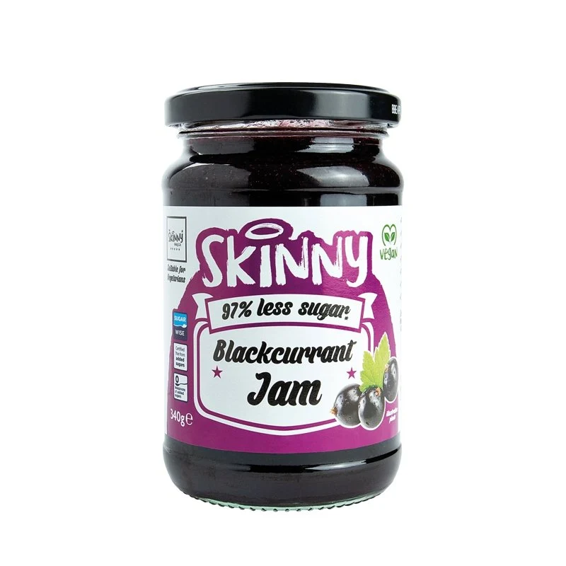 Schwarze Johannisbeermarmelade mit niedrigem Zuckergehalt - 340 g