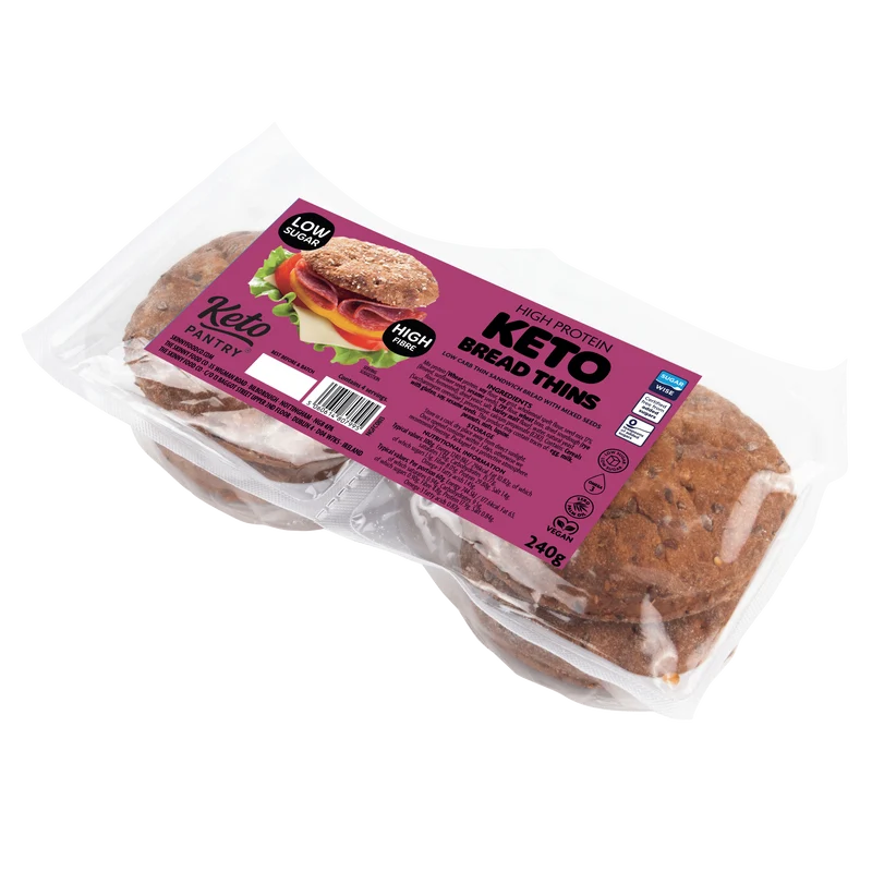 Keto Pantry High Protein Bread Bagel Thins - 17 g protein pr. tynd - 4 x 60 g