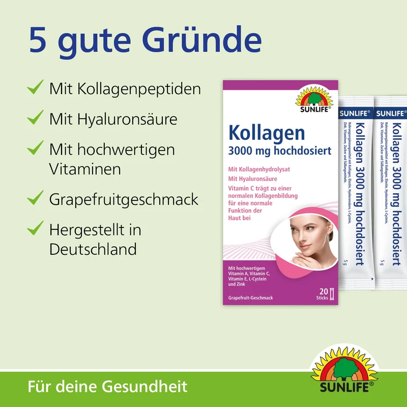 SUNLIFE Kollagen 3.000 mg (20 Sticks)