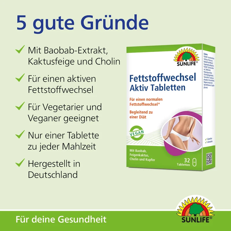 SUNLIFE Fettstoffwechsel Aktiv Tabletten (32 Stk.)