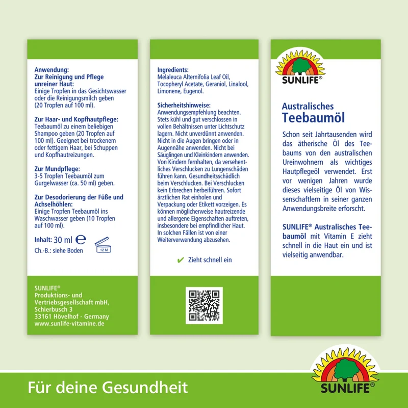 SUNLIFE Australisches Teebaumöl (30 ml)