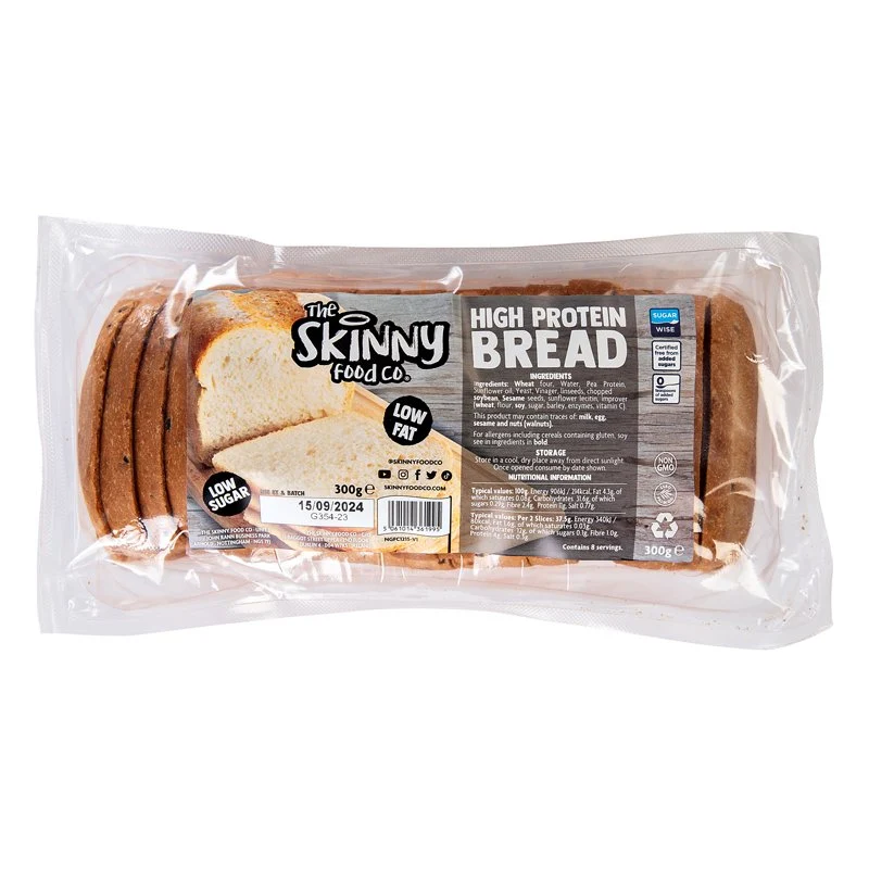 Dünner, proteinreicher Weißbrotlaib – 300 g – 10 g Protein pro Portion