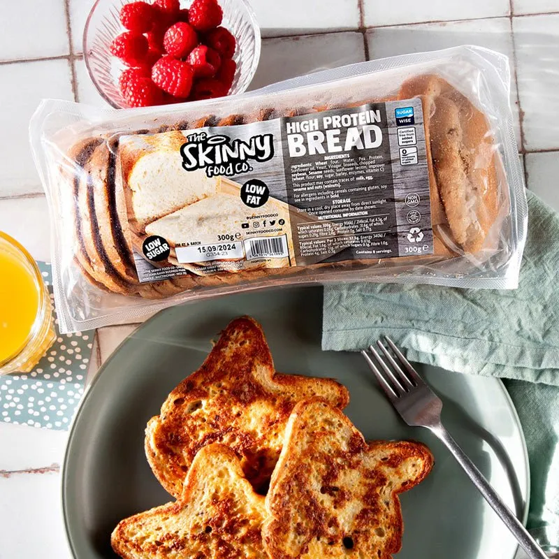 Dünner, proteinreicher Weißbrotlaib – 300 g – 10 g Protein pro Portion
