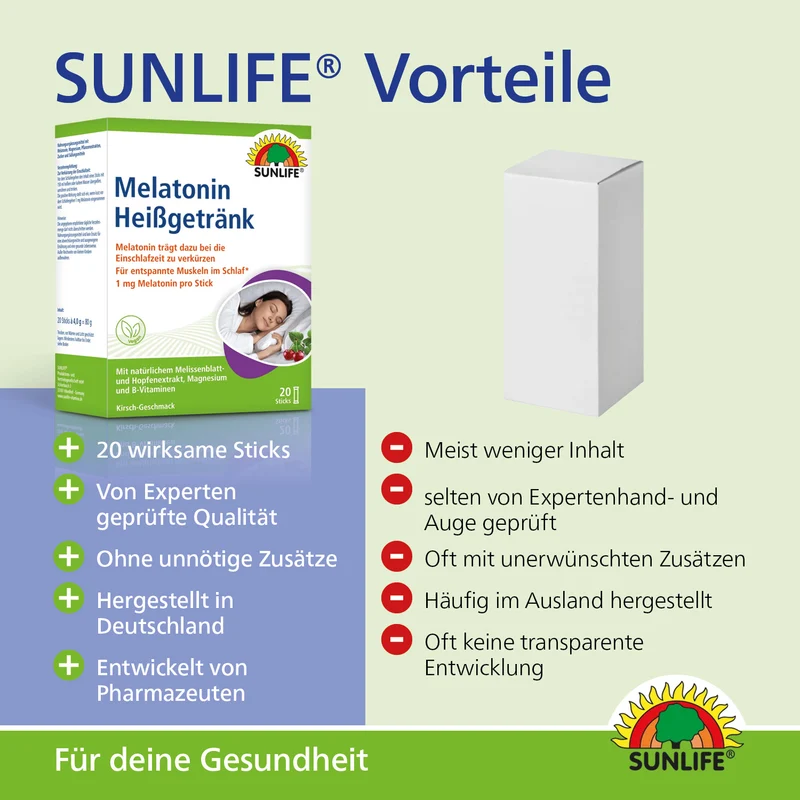 SUNLIFE Melatonin Heißgetränk (20 Sticks)