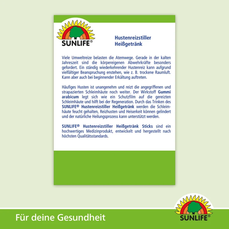 SUNLIFE Hustenreizstiller Heißgetränk (14 Sticks)