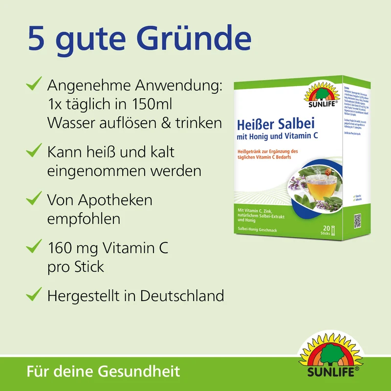 SUNLIFE Heißer Salbei + Honig (20 Sticks)