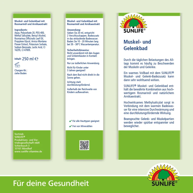 SUNLIFE Muskel- und Gelenkbad (250 ml)