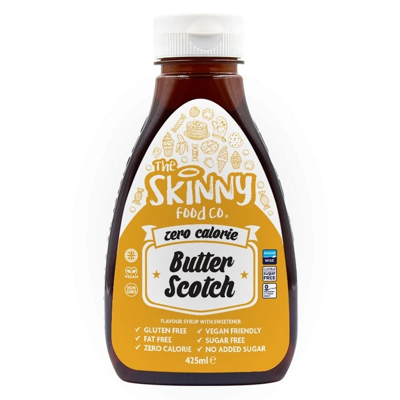 Butterscotch-Geschmackssauce – Kalorienfreier, zuckerfreier Magermilchsirup – 425 ml