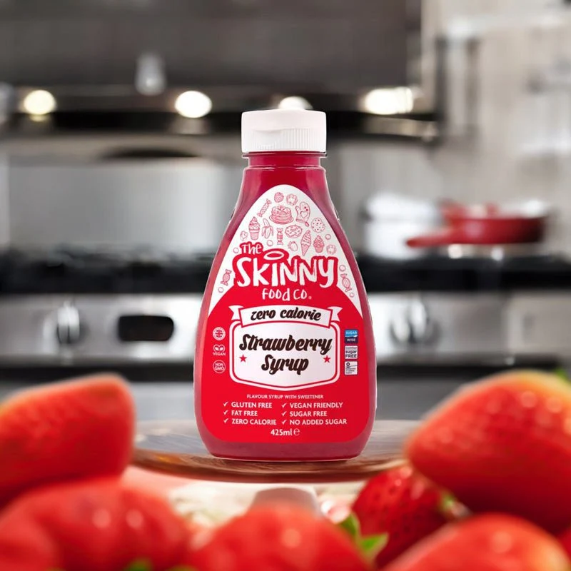 Erdbeersauce – Zuckerfreier Null-Kalorien-Sirup – 425 ml
