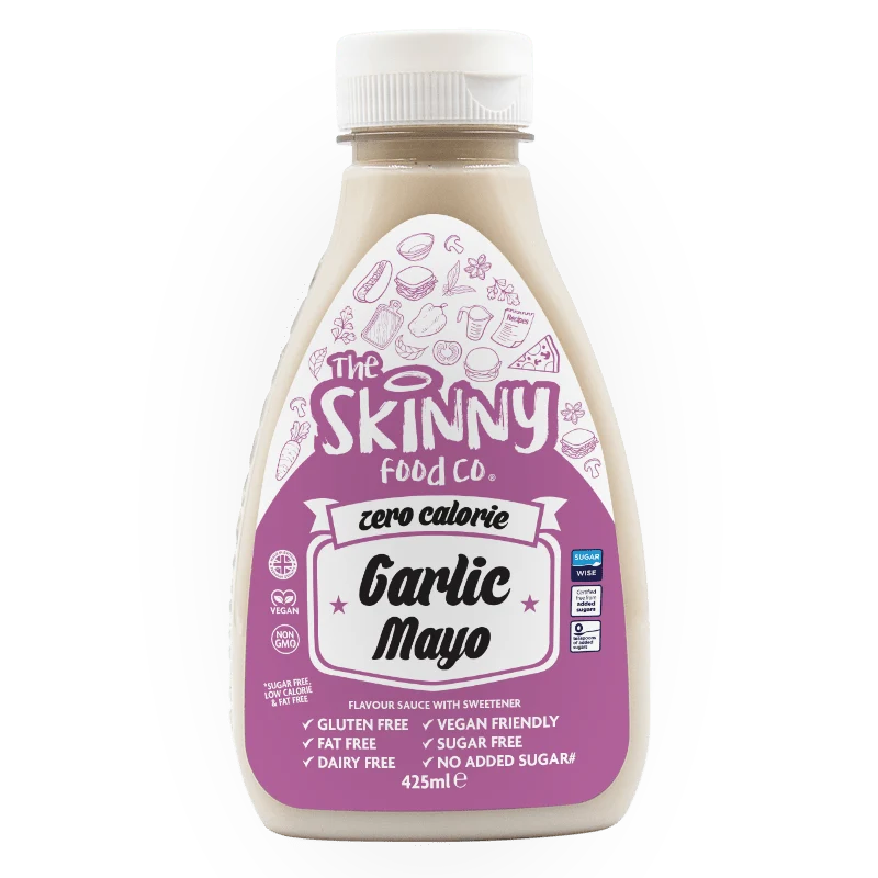 Knoblauch-Mayonnaise, kalorienfreie, zuckerfreie, magere Sauce - 425 ml