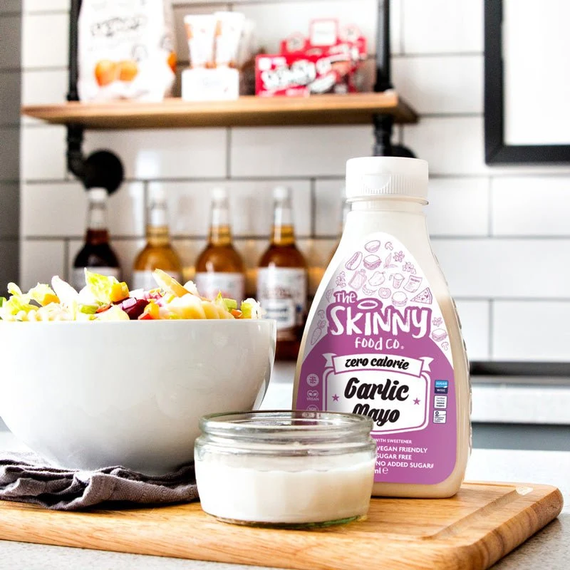 Knoblauch-Mayonnaise, kalorienfreie, zuckerfreie, magere Sauce - 425 ml