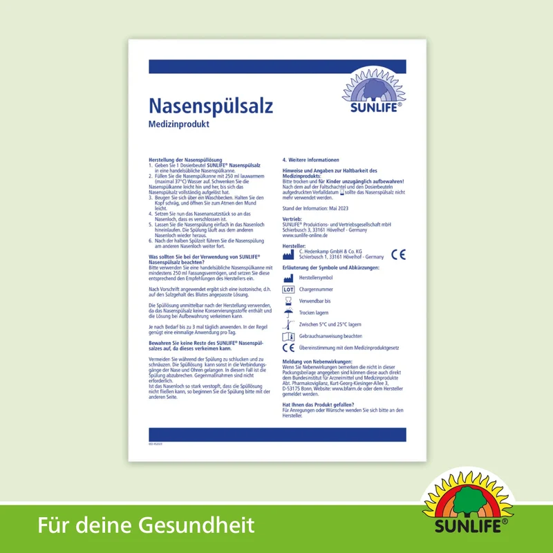 SUNLIFE Nasenspülsalz (60 Sticks)