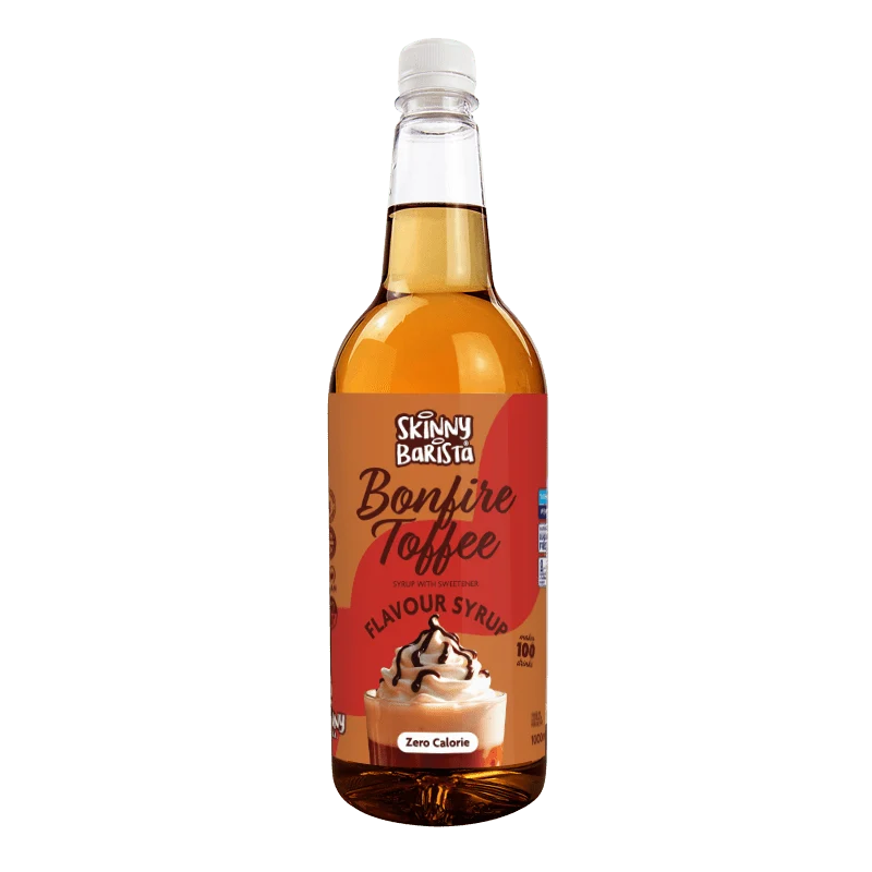 Skinny Barista Bonfire Toffee-smagssirup - Kaloriefri, sukkerfri Skinny Coffee - 1 liter