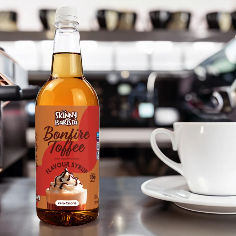 Skinny Barista Bonfire Toffee-smagssirup - Kaloriefri, sukkerfri Skinny Coffee - 1 liter