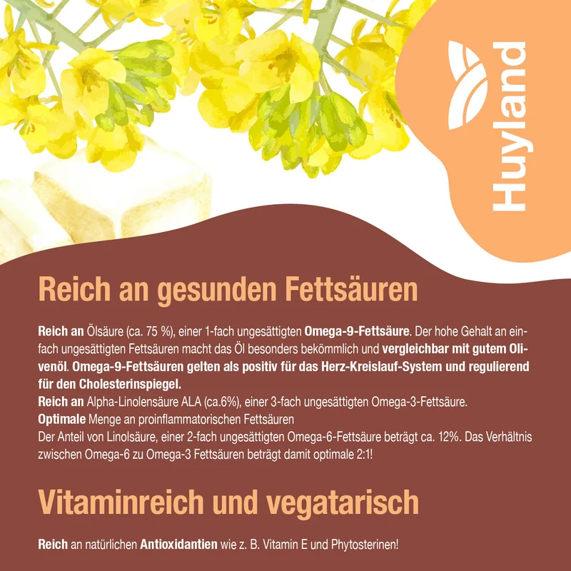 Huyland Harzer Rapsöl mit Butteraroma