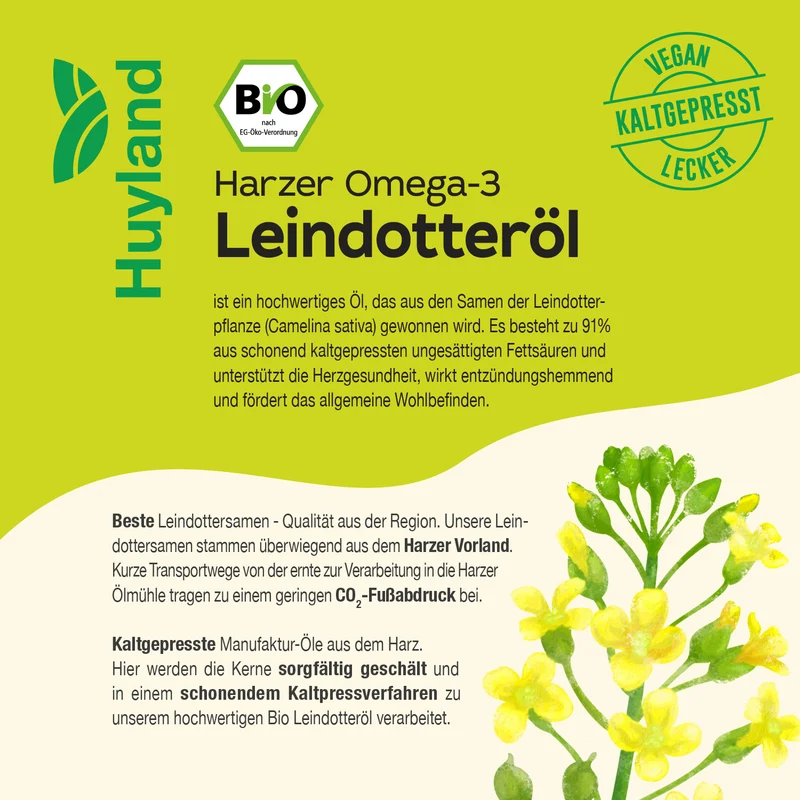 Huyland Harzer Bio Leindotteröl (250 ml)