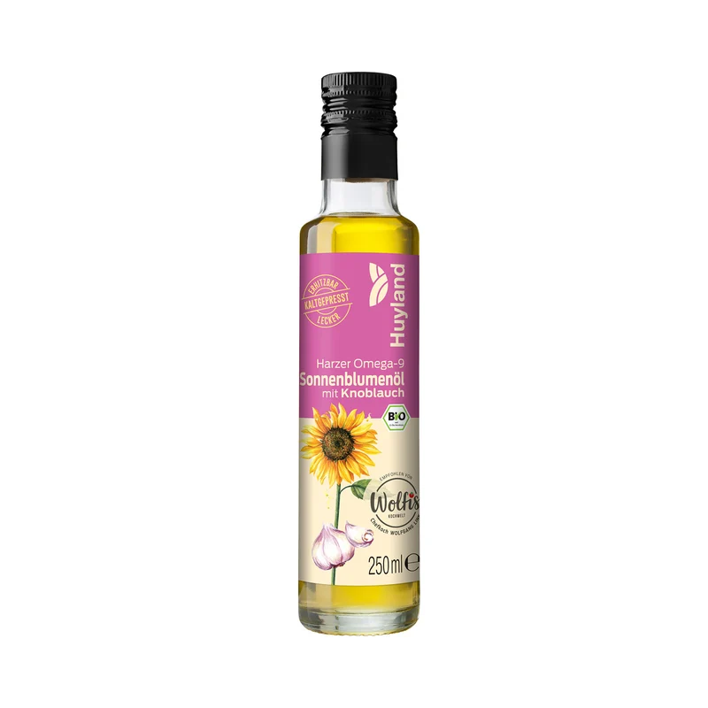 Huyland Harzer Bio Sonnenblumenöl mit Knoblauch (250 ml)