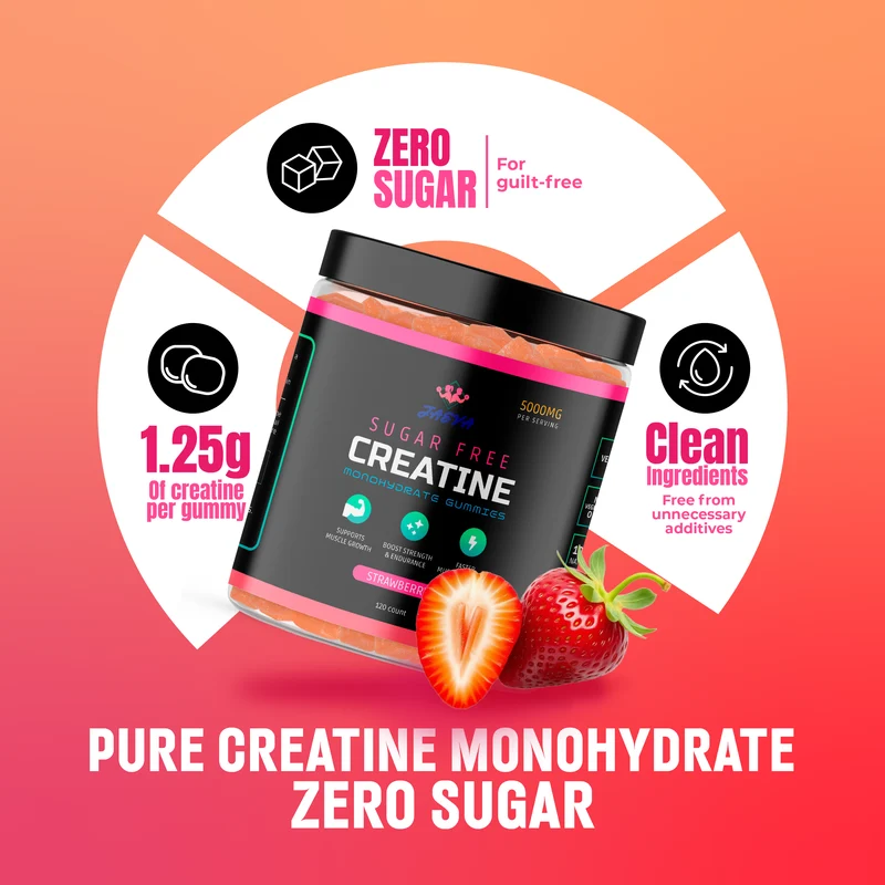 Sugar Free Creatine Monohydrate Gummies - 120 count