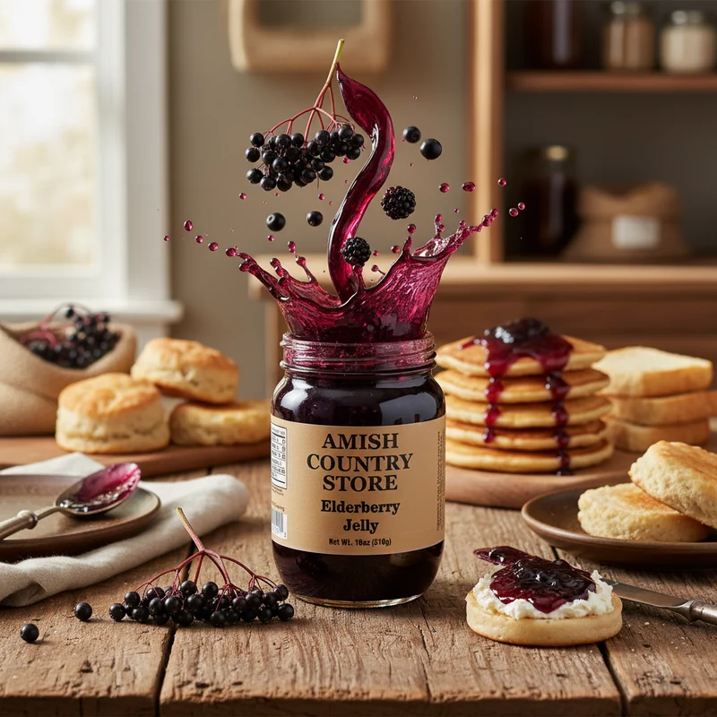 Elderberry Jelly | All-Natural Country Pantry Spread | 18 oz