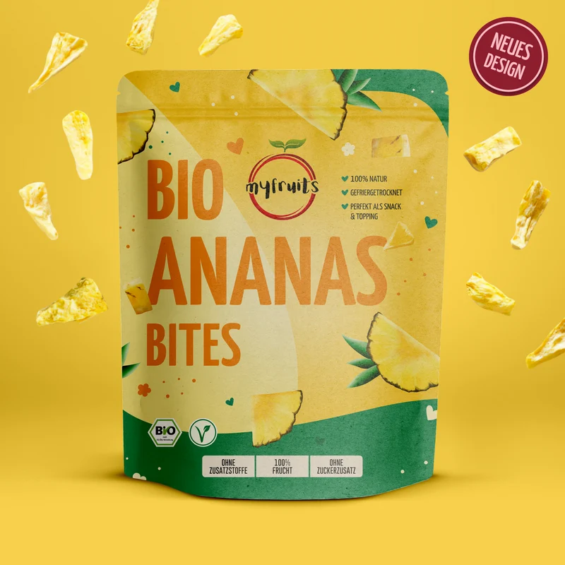 Gefriergetrocknete Bio Ananas Bites