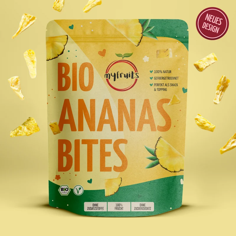 Gefriergetrocknete Bio Ananas Bites