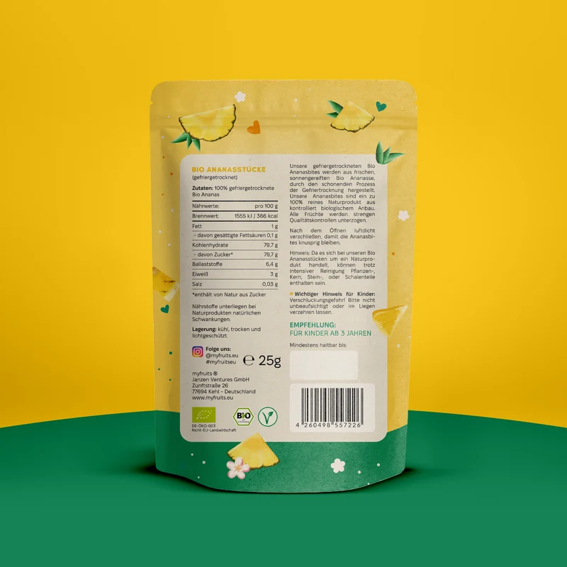 Gefriergetrocknete Bio Ananas Bites