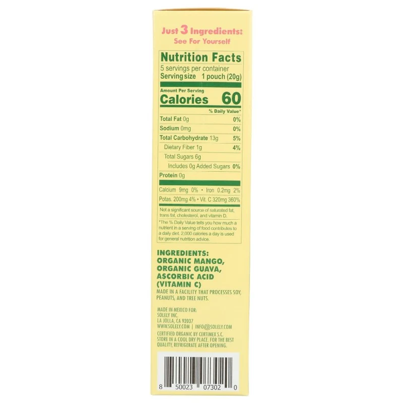 SOLELY: Fruit Gummies Mango Guava, 3.5 oz