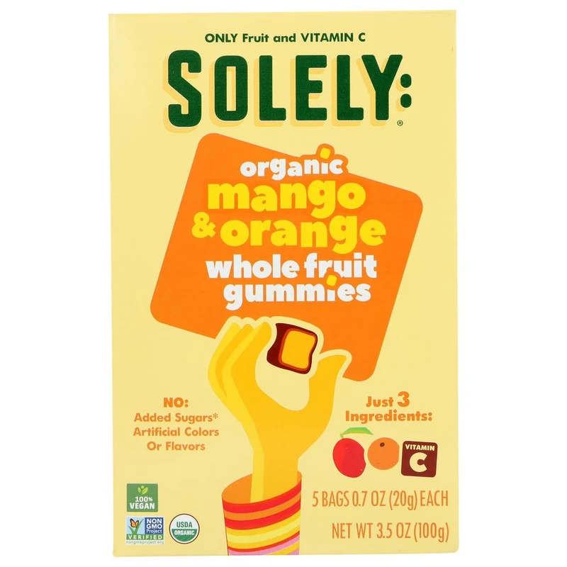 SOLELY: Fruit Gummies Mango Orng, 3.5 oz