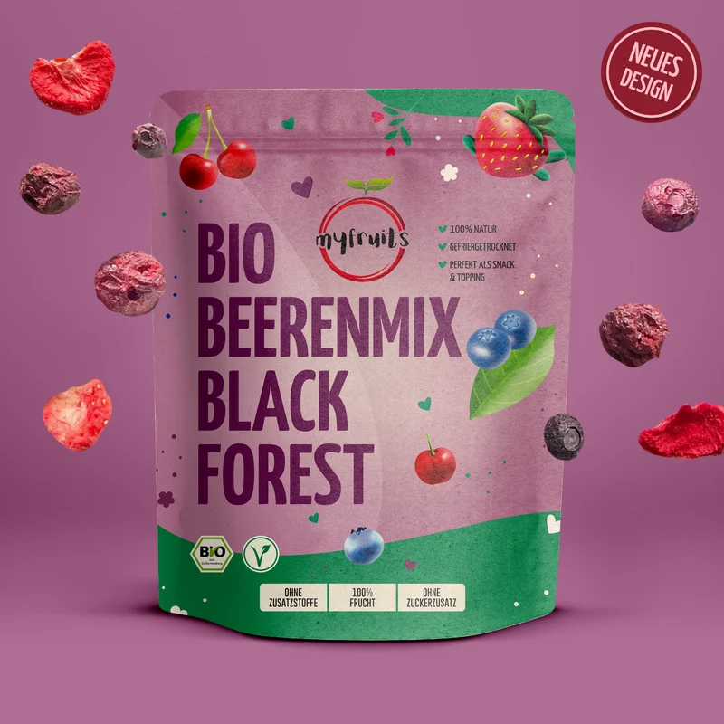 Gefriergetrockneter Bio Beerenmix – Black Forest
