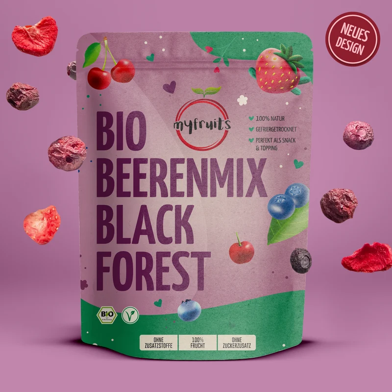 Gefriergetrockneter Bio Beerenmix – Black Forest