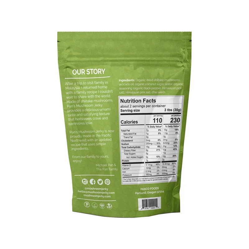 Pans Mushroom Jerky Vegan 4 Flavor Sample Pack