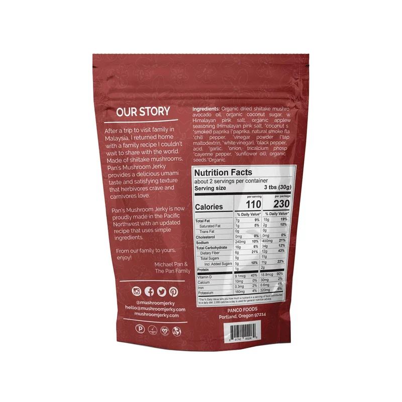 Pans Mushroom Jerky Vegan 4 Flavor Sample Pack