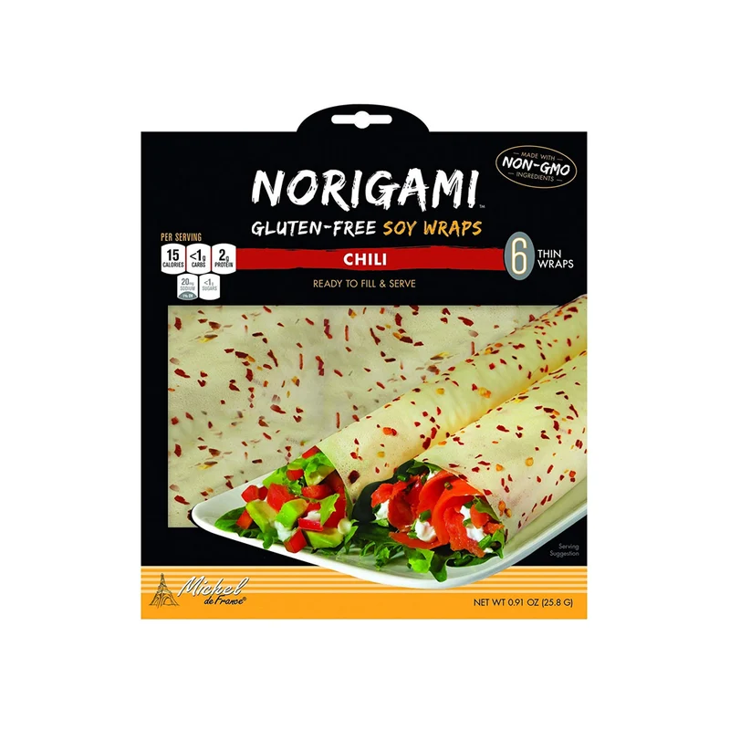 Norigami Non Gmo Gluten Free Soy Wraps Sesame Seeds And Soy Wraps Chili