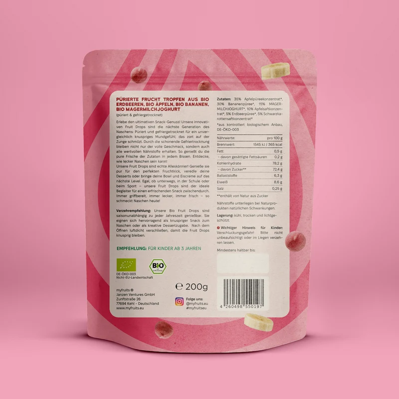 Bio Fruit Drops - Erdbeer Banane Joghurt