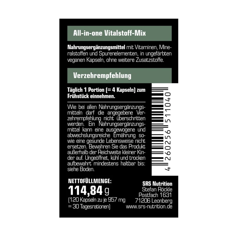 SRS Nutrition Vital Blast (120 Kapseln)